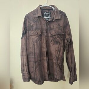 Buckle Brown Casual Button Down Shirt